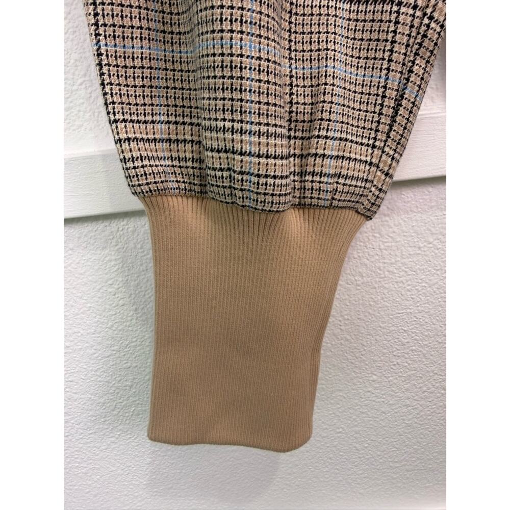 NWT Maeve By Anthropologie Boot Tuck Knit Trousers Plaid Brown Motif Size 4 - Picture 7 of 14